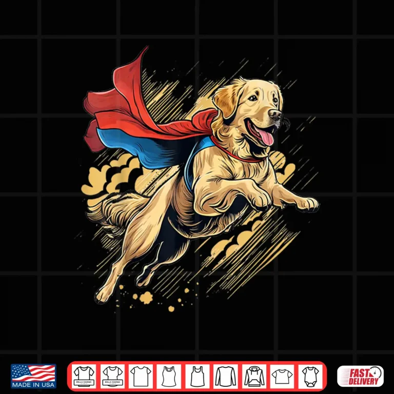 Design Superhero Golden Retriever Red Cape Super Hero Dog Shirt