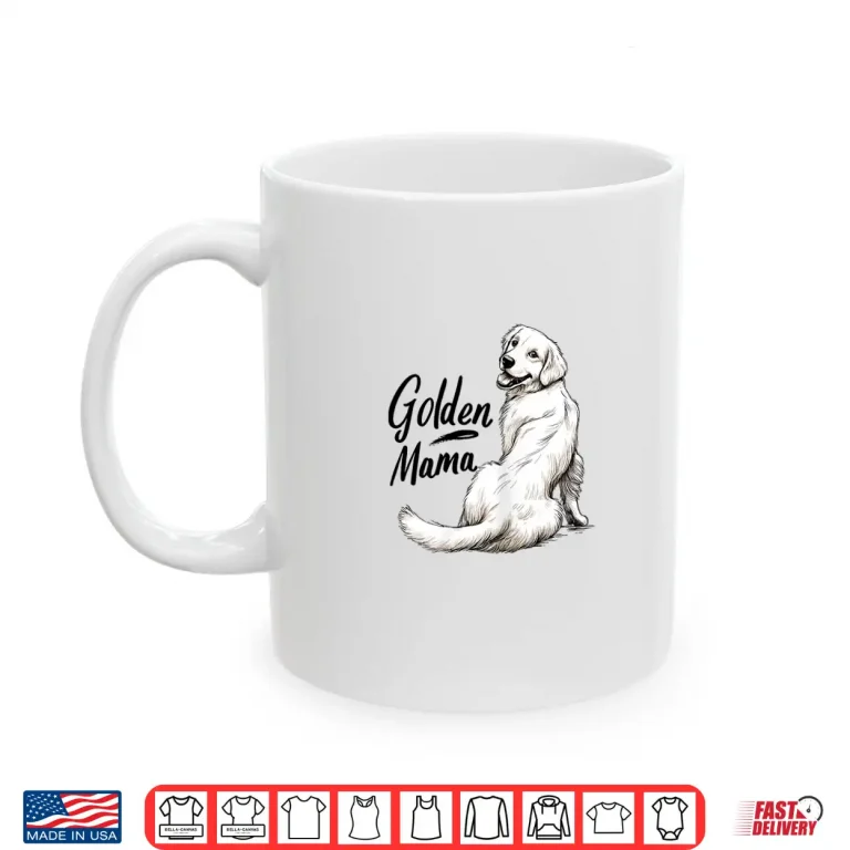 Mug White English Cream Golden Retriever Golden Mama Shirt