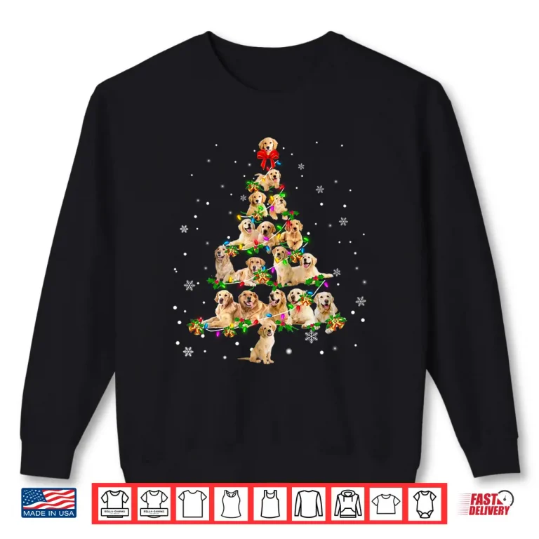 Sweatshirt Golden Retriever Christmas Tree X Mas Gift Shirt