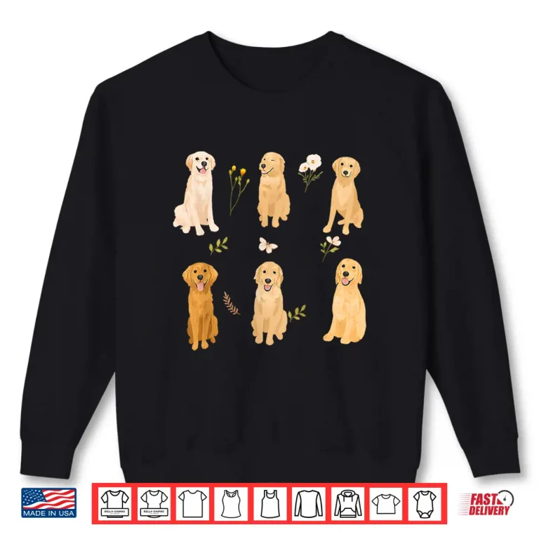 Sweatshirt Golden Retriever Cottagecore Floral Golden Mama Dog Owner Shirt