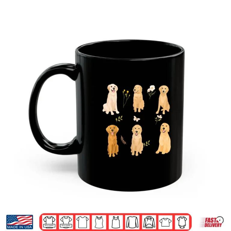 Mug Golden Retriever Cottagecore Floral Golden Mama Dog Owner Shirt