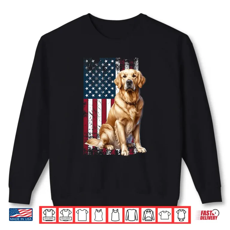 Sweatshirt Golden Retriever Dog Owner USA Flag Shirt