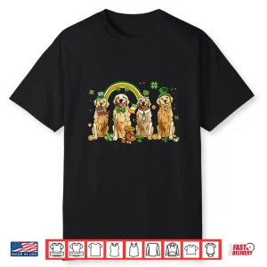 Golden Retriever St Patrick’S Day Shamrock Golden Dog Mom Shirt