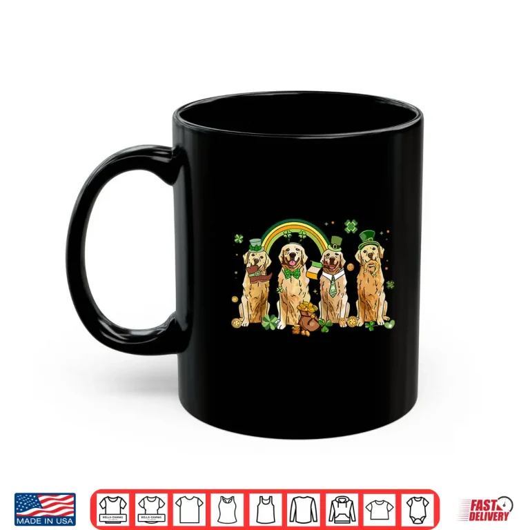 Mug Golden Retriever St Patricks Day Shamrock Golden Dog Mom Shirt
