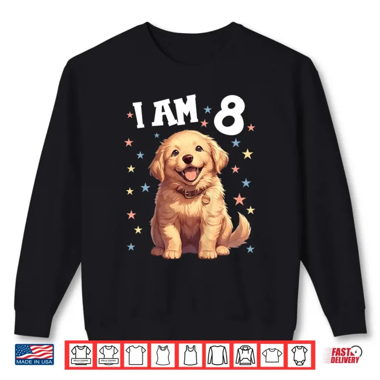 Sweatshirt Kids 8 Years old 8th birthday Golden Retrievers Golden Retriever Shirt