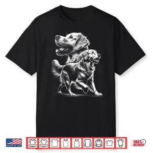 Playful Golden Retriever Dog In Photorealistic Style Shirt