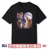 Vintage Three Golden Retriever Howling To The Moon Dog Art Shirt