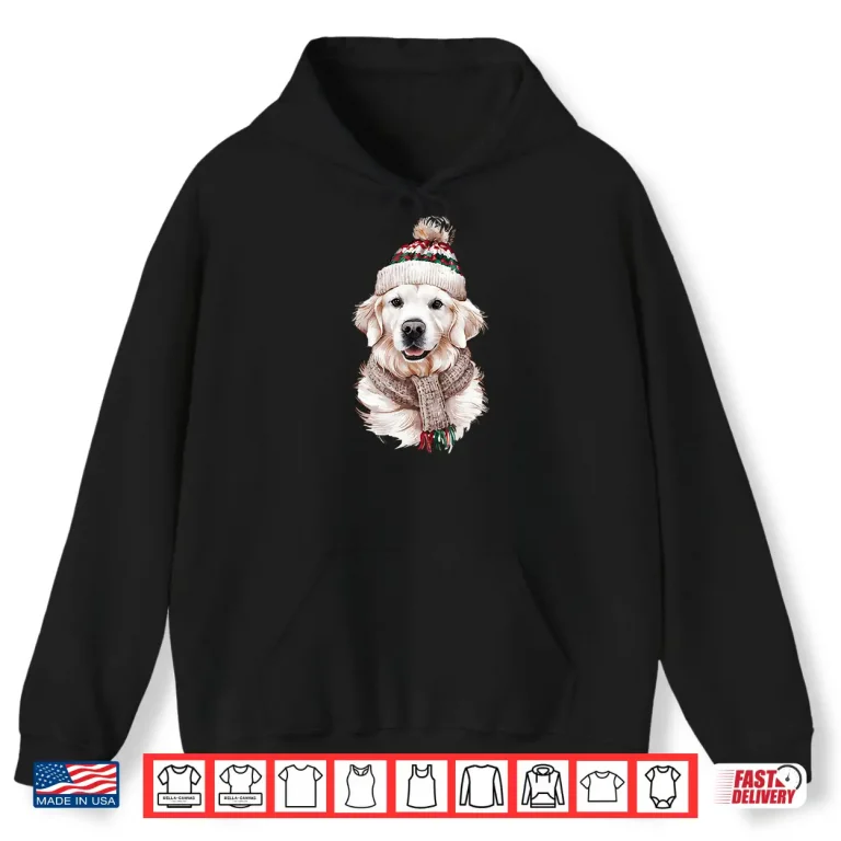 Hoodie White English Cream Golden Retriever Mom Dog Puppy Christmas Shirt