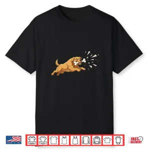 Crazy Running Dog Chasing Bone Cartoon Animal Shirt