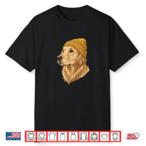 Golden Dog Retriever Yellow Beanie Art Shirt