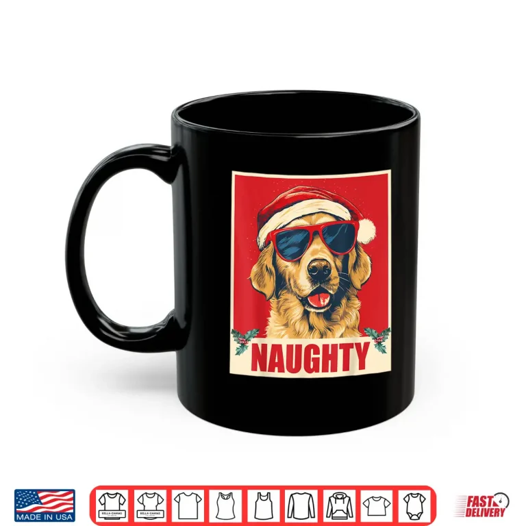 Mug Golden Retriever Christmas Naughty Vintage Shirt