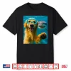 Golden Retriever Dog Selfie With Shark Ocean Lovers Shirt