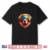 Golden Retriever Dog Wearing Ski Snowboard Goggles Geometric Shirt