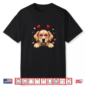 Golden Retriever Heart Headband Valentine Professional Graphic Shirt