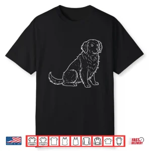 Golden Retriever Illustration Professional Minimalist Modern Graphic Shirt