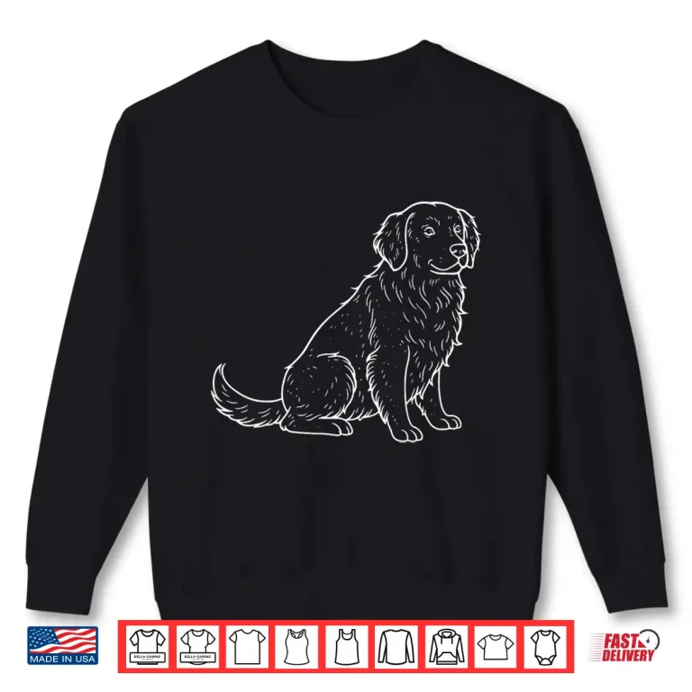 Sweatshirt Golden Retriever Illustration Professional Minimalist Modern Graphic Shirt