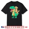 Golden Retriever Riding Dinosaur T Rex Golden Retriever Shirt