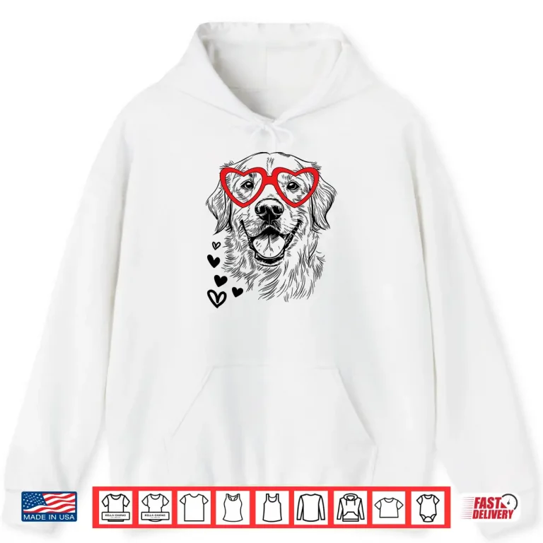 Hoodie Golden Retriever Valentines Day Dog Pet Lover Shirt