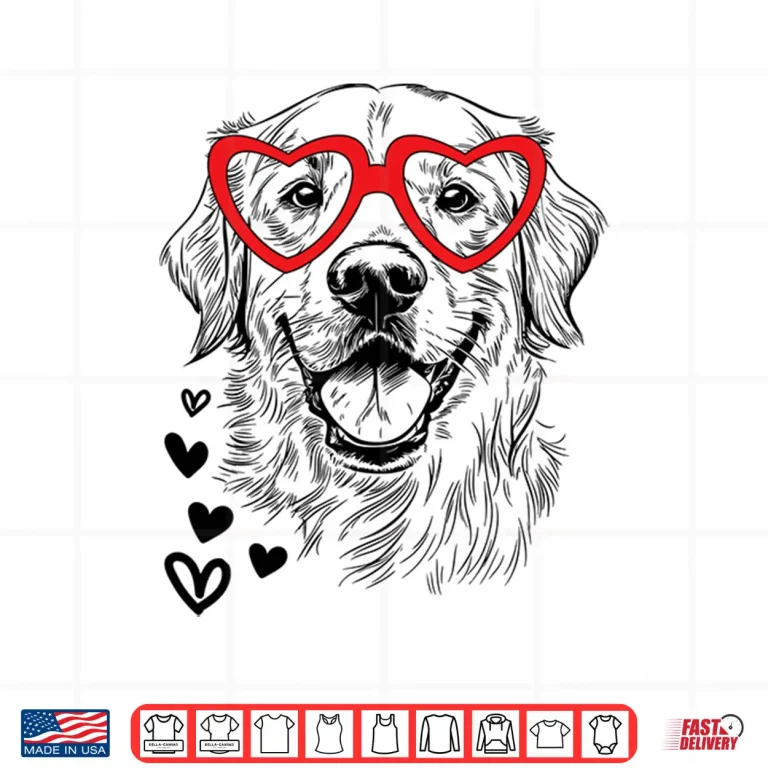 Design Golden Retriever Valentines Day Dog Pet Lover Shirt