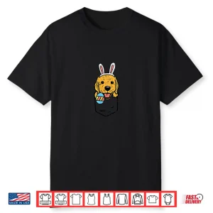 Pocket Golden Retriever Bunny Cute Easter Dog Professional Graphic Shirt