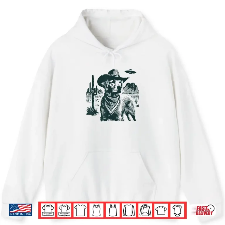Hoodie Vintage Golden Retriever UFO Shirt