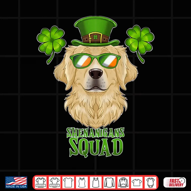 Design Shenanigans Squad St Patricks Day Golden Retriever Shirt