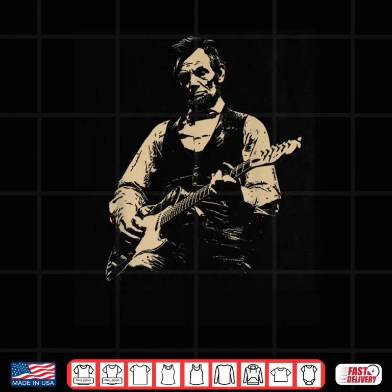 Design Abraham Lincoln Playing Guitar 4th July 250th Anniversary Shirt