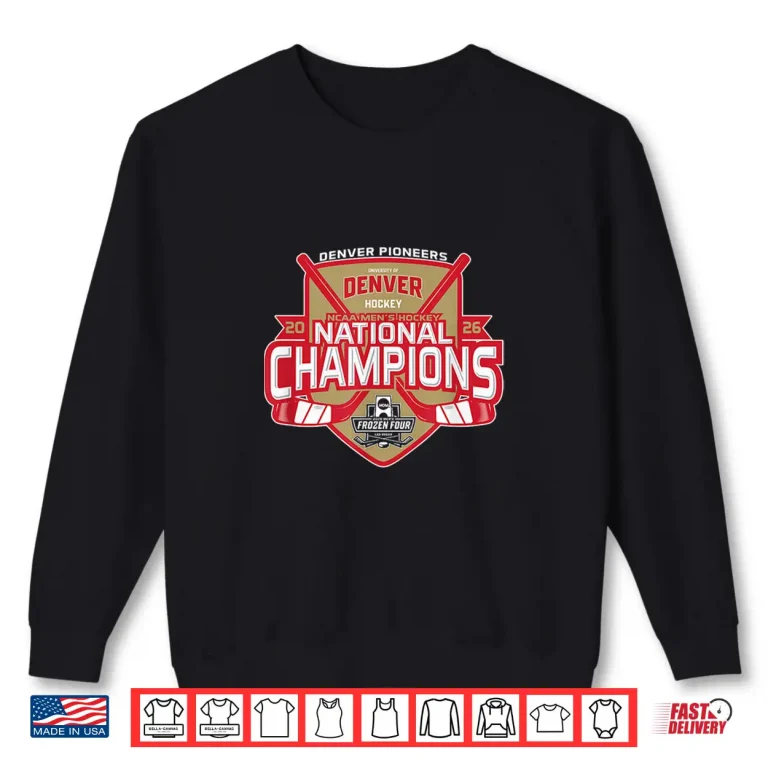 Sweatshirt Denver Pioneers National Champs Mens Hockey 2026 Icon Black Shirt