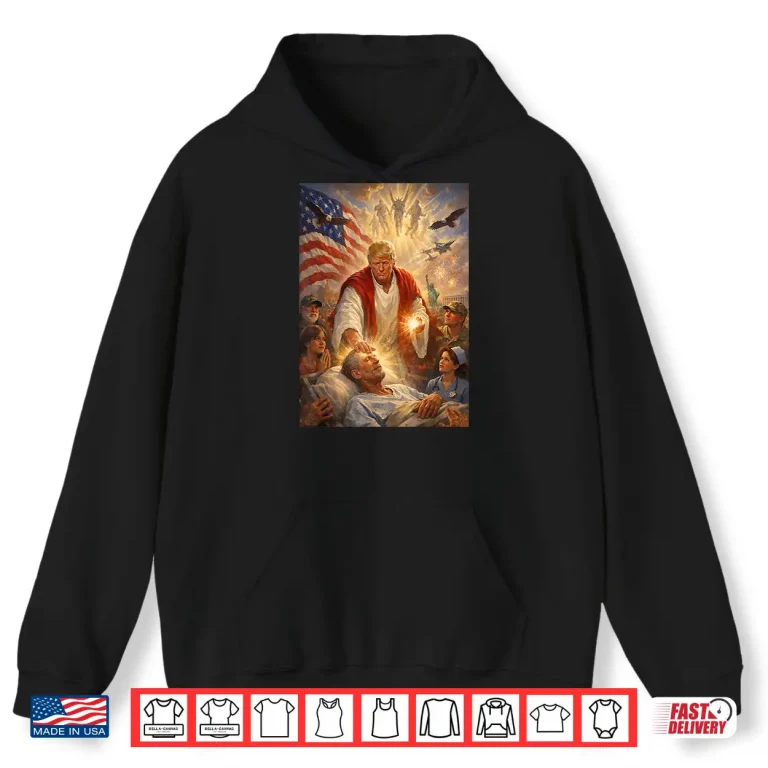 Hoodie Trump as Jesus Patriotic Graphic Shirt