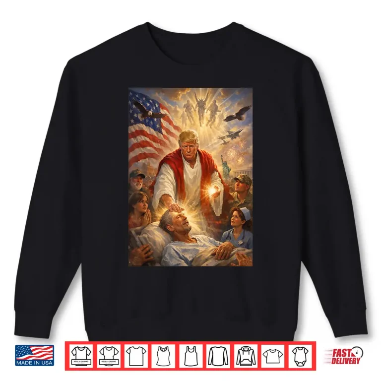 Sweatshirt Trump as Jesus Patriotic Graphic Shirt