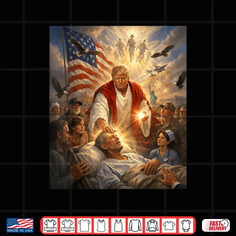 Design Trump as Jesus Graphic Trump Patriotic US Flag Eagle Gifts Shirt