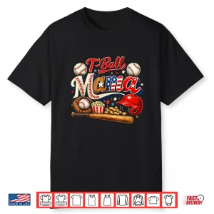 T Ball Mama Patriotic Baseball Game Mother’S Day Shirt