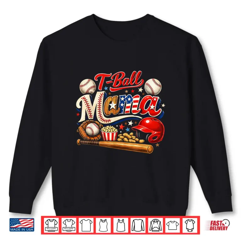 Sweatshirt T Ball Mama Patriotic Baseball Game Mothers Day Shirt
