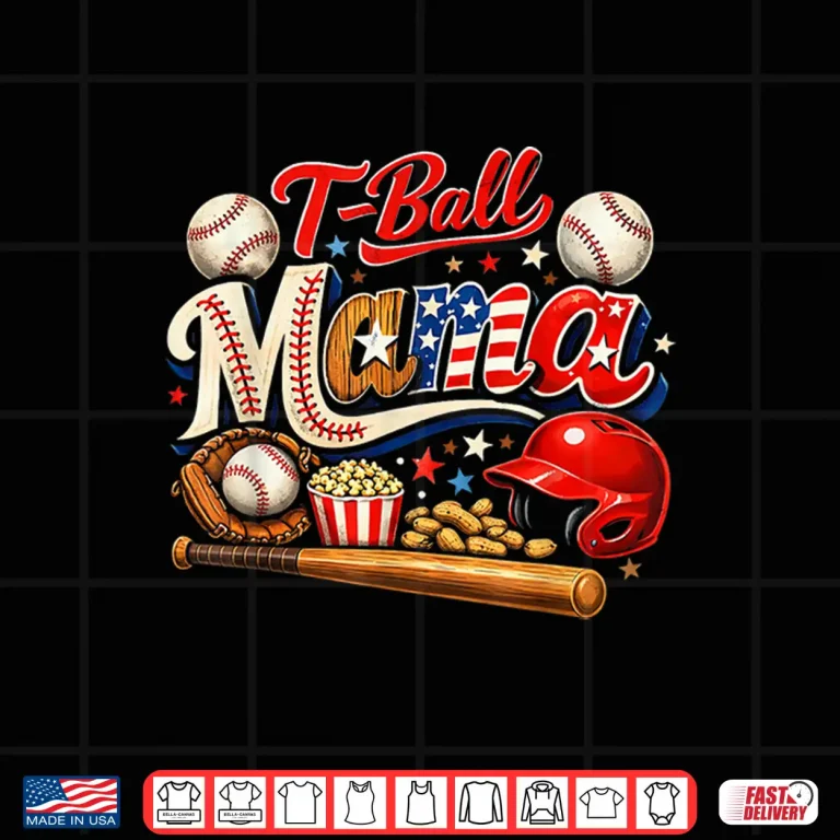 Design T Ball Mama Patriotic Baseball Game Mothers Day Shirt