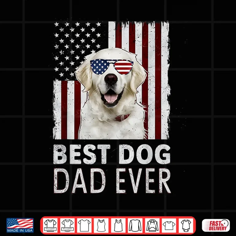 Design Best Dog Ever White English Cream Golden Retriever USA Shirt