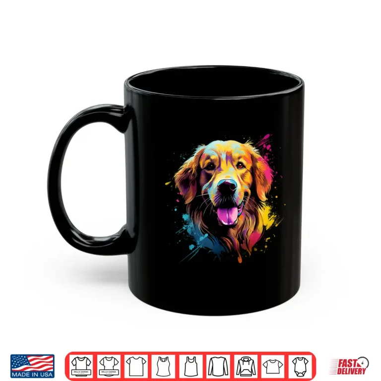 Mug Cute Golden Retriever Professional Minimalist Modern Graphic Shirt