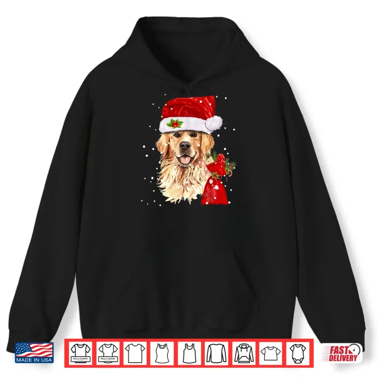 Hoodie Golden Retriever Dog Christmas Holiday Gift Shirt