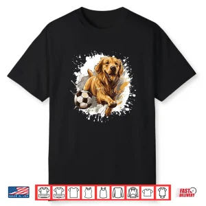 Golden Retriever Dog Playing Soccer Sports Team Animal Shirt