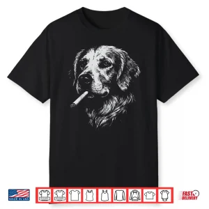 Golden Retriever Meme Dog Smoking Cigarette Shirt