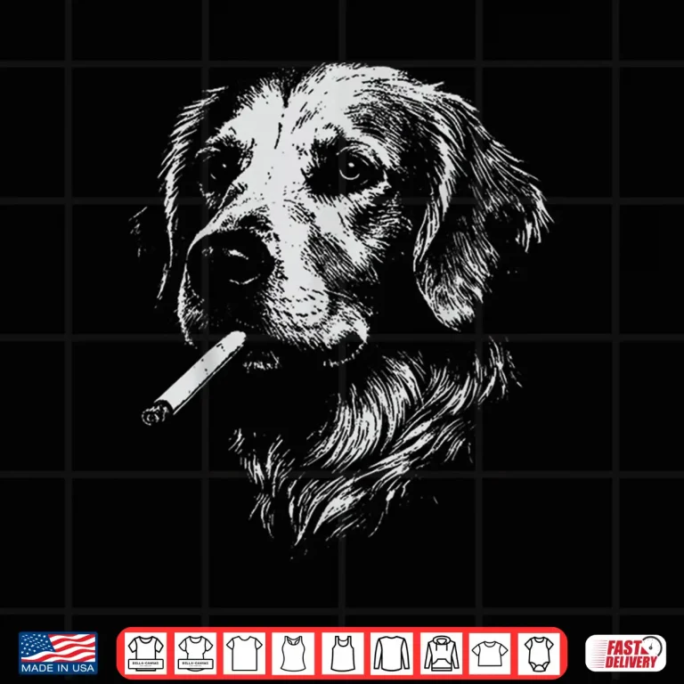 Design Golden Retriever Meme Dog Smoking Cigarette Shirt
