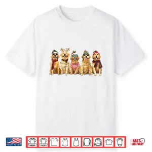 Golden Retriever Santa Christmas Lights Xmas Dog Lover Shirt