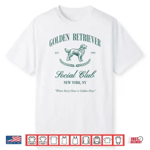 Golden Retriever Social Club Preppy Dog Mom Retro Eighties Nineties Shirt