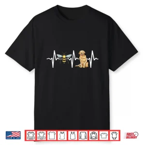 Honey Bee Golden Retriever Heartbeat Dog Lover Professional Graphic Shirt