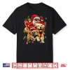 Merry Christmas Santa Riding Golden Retriever Dog Xmas Shirt