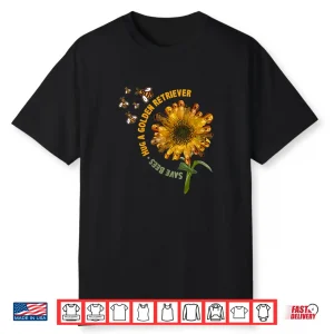 Save The Bees Sunflower With Golden Retriever Petals Shirt