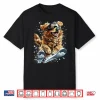 Skiing Golden Retriever In Snow Snowflakes Snowy Winter Dog Shirt