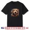 Vintage Golden Retriever Dog Patriotic American Flag Shirt