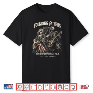 Abraham Lincoln Betsy Ross Guitar Founding Fathers Band 1776 Shirt
