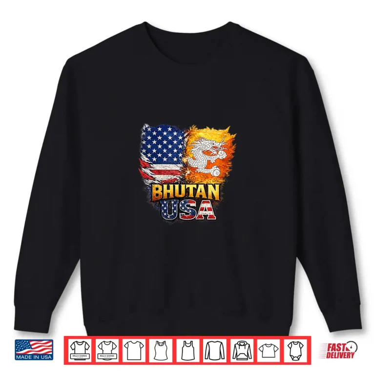 Sweatshirt Bhutan USA map Printed Shirt