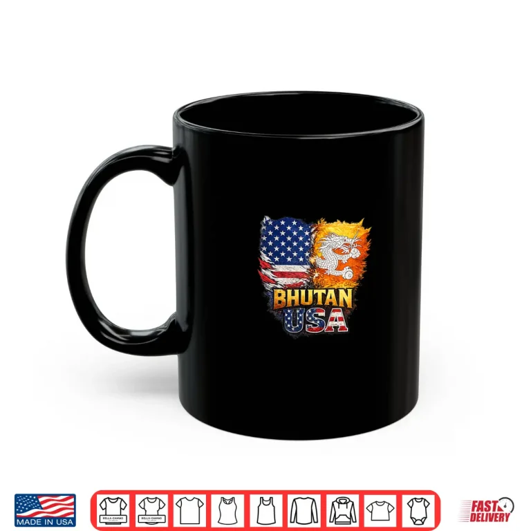 Mug Bhutan USA map Printed Shirt
